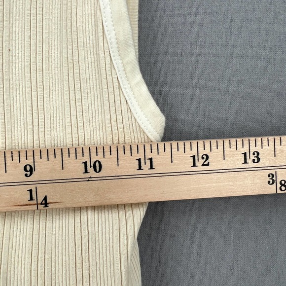 ENZA COSTA Dress Womens Small Cream Rib Scoop Back Midi Dress Stretch Low Back - Picture 13 of 16